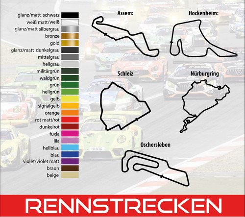 Rennstrecken aufkleber auto - aufkleber,